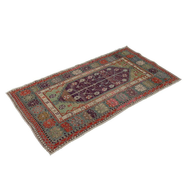 2x5 Purple Vintage Turkish Area Rug