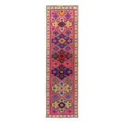 3x10 Pink Vintage Turkish Runner Rug