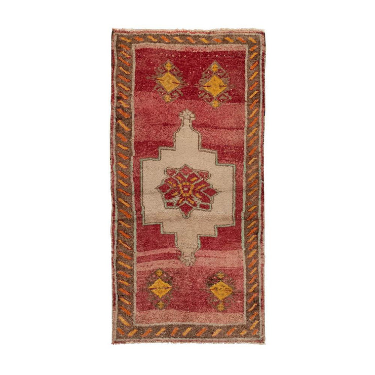 3x6 Red Vintage Turkish Area Rug