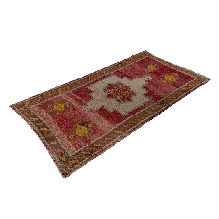 3x6 Red Vintage Turkish Area Rug