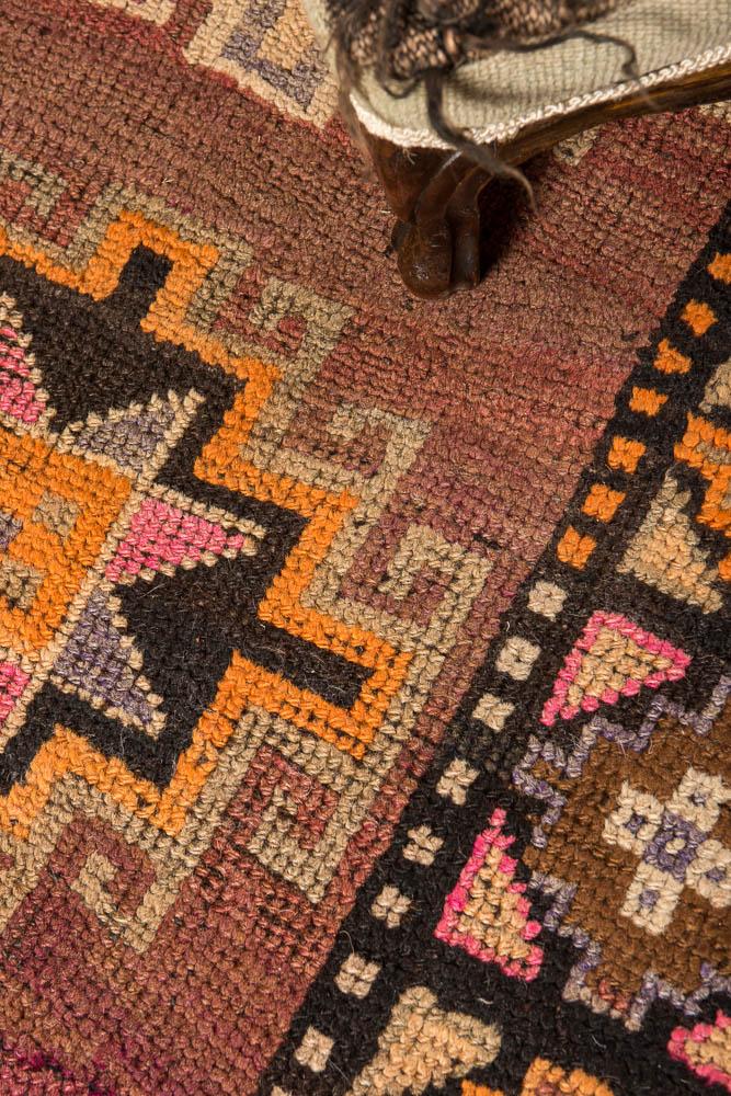 3x9 Pink Vintage Turkish Runner Rug