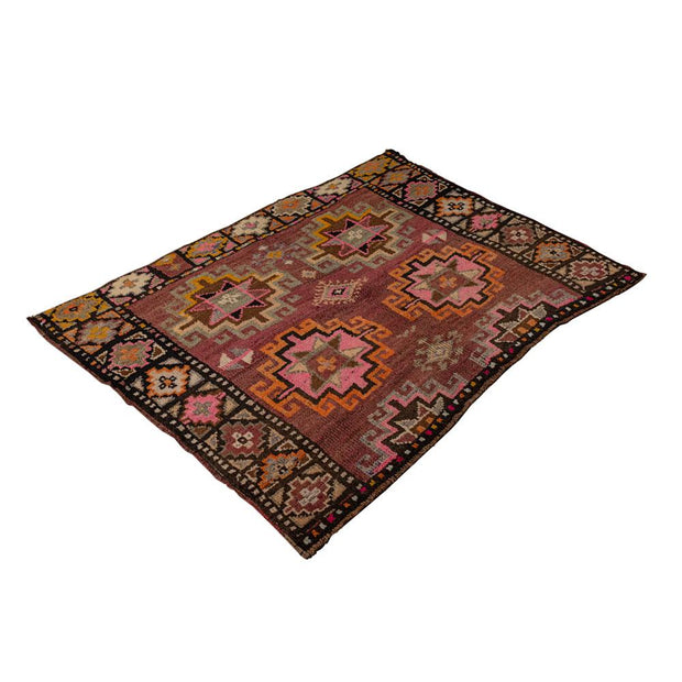 4x2 Red Vintage Turkish Area Rug