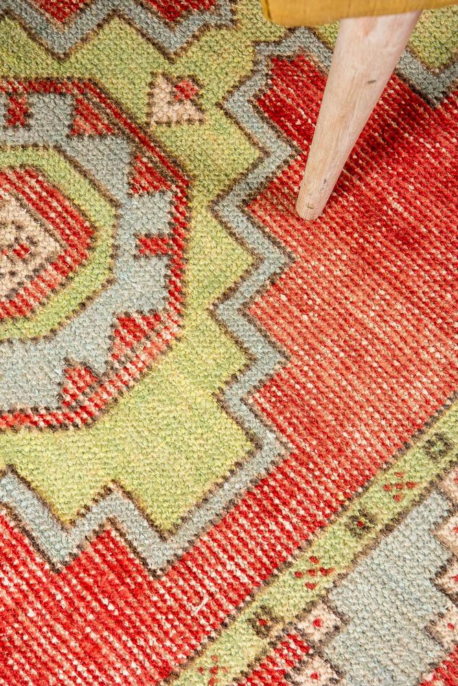 3x9 Red Vintage Turkish Runner Rug