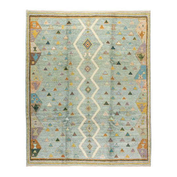 8x10 Blue Modern Oushak Area Rug