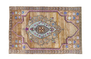 6x9 Brown Vintage Eastern Turkish Handknotted Kurdish Area Rug