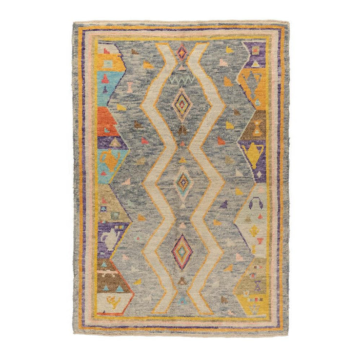 4x7 Blue Modern Oushak Area Rug