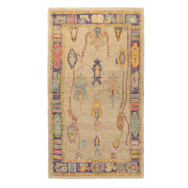 4x7 Yellow Vintage Oushak Area Rug