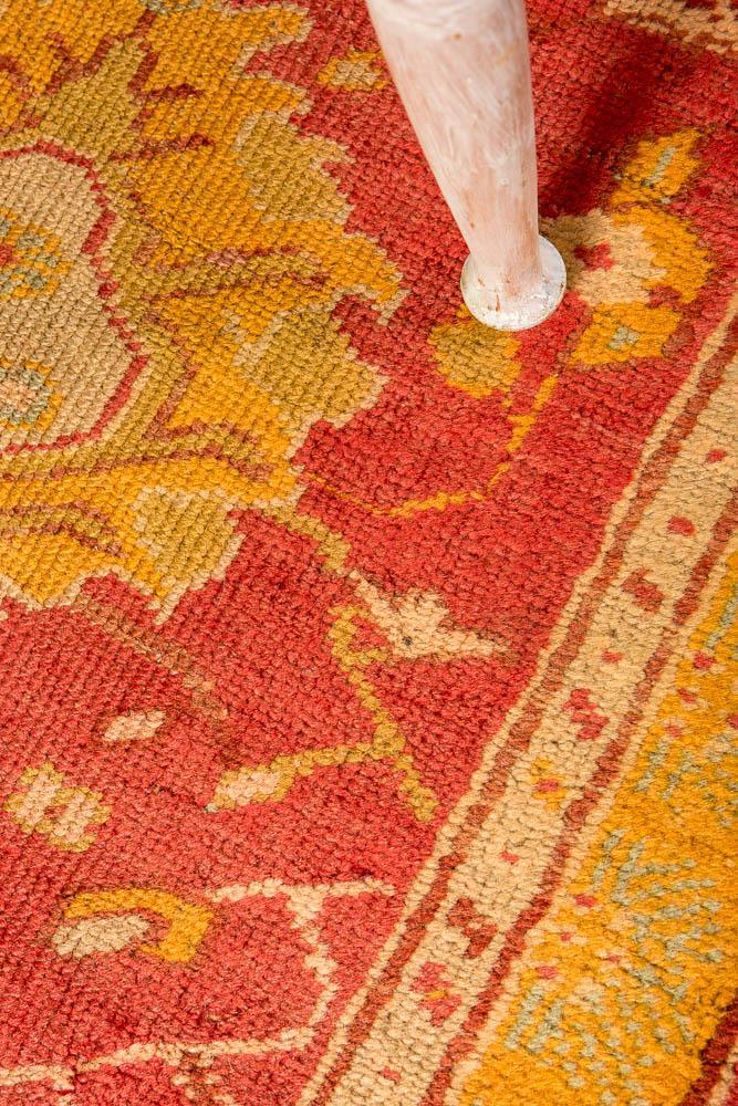 2x12 Red Vintage Oushak Runner Rug-Turkish Rugs-Oriental Rugs-Kilim Rugs-Oushak Rugs