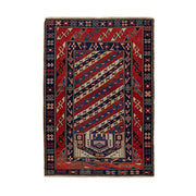 3x4 Red Vintage Turkish Area Rug-Turkish Rugs-Oriental Rugs-Kilim Rugs-Oushak Rugs