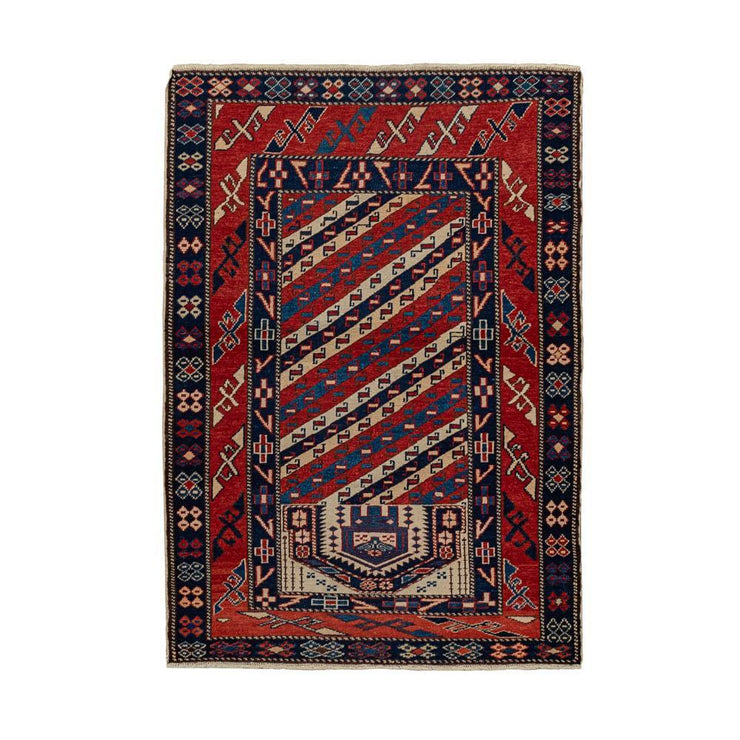 3x4 Red Vintage Turkish Area Rug-Turkish Rugs-Oriental Rugs-Kilim Rugs-Oushak Rugs