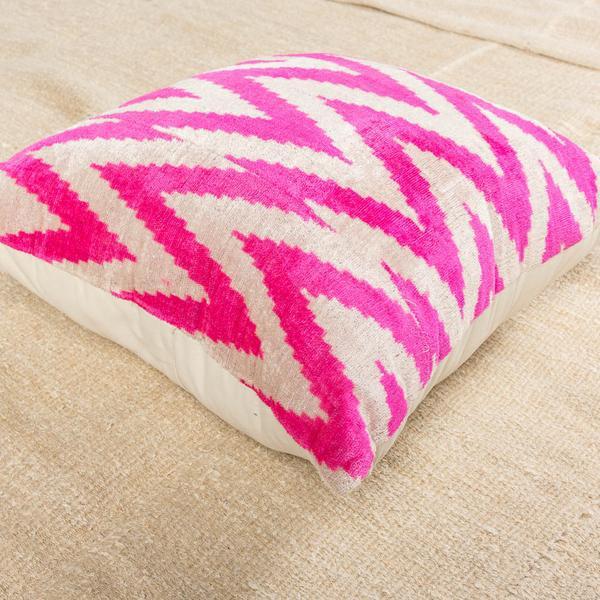Designer Velvet Pink Sofa Pillow-Turkish Rugs-Oriental Rugs-Kilim Rugs-Oushak Rugs