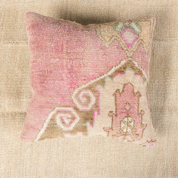 Designer Wool Pink Sofa Pillow-Turkish Rugs-Oriental Rugs-Kilim Rugs-Oushak Rugs