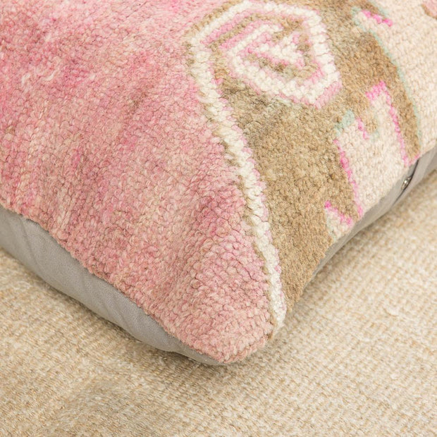 Designer Wool Pink Sofa Pillow-Turkish Rugs-Oriental Rugs-Kilim Rugs-Oushak Rugs