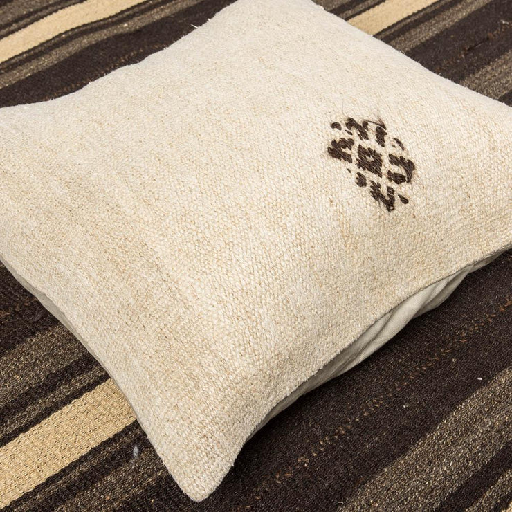 Designer Wool White Sofa Pillow-Turkish Rugs-Oriental Rugs-Kilim Rugs-Oushak Rugs