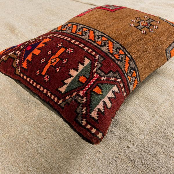 Luxury Wool Red & Brown Sofa Pillow-Turkish Rugs-Oriental Rugs-Kilim Rugs-Oushak Rugs