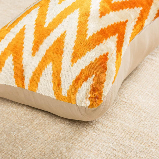 Modern Velvet Orange Sofa Pillow-Turkish Rugs-Oriental Rugs-Kilim Rugs-Oushak Rugs