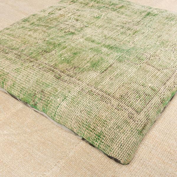 Modern Wool Green Floor Pillow-Turkish Rugs-Oriental Rugs-Kilim Rugs-Oushak Rugs